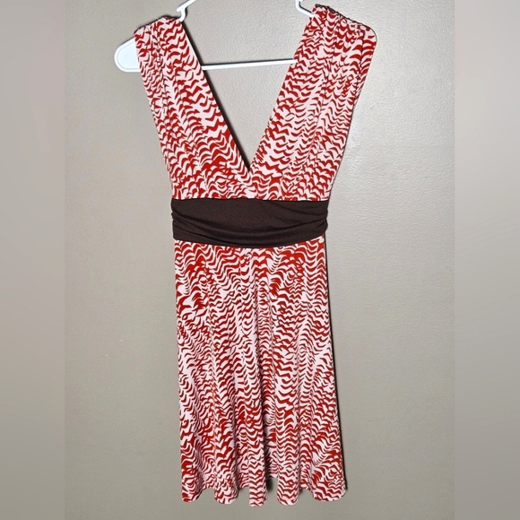 Vintage Y2K Deep V Tie Waist Soft Grunge Skater Mall Goth Midi Dress, Large - Picture 1 of 4